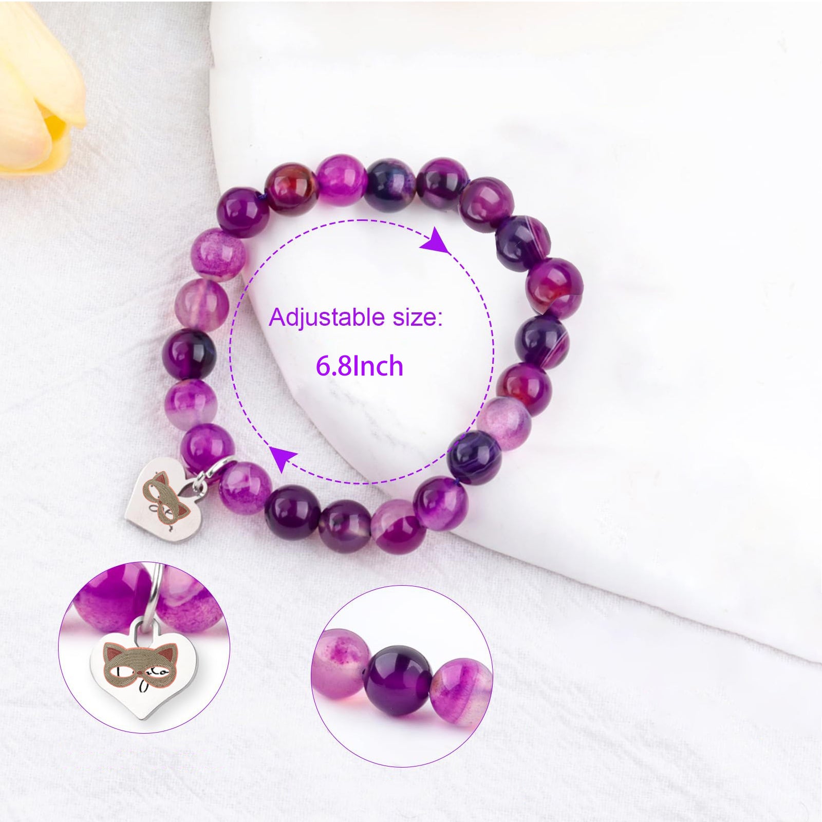 Taylor themed purple striped agate bracelet
